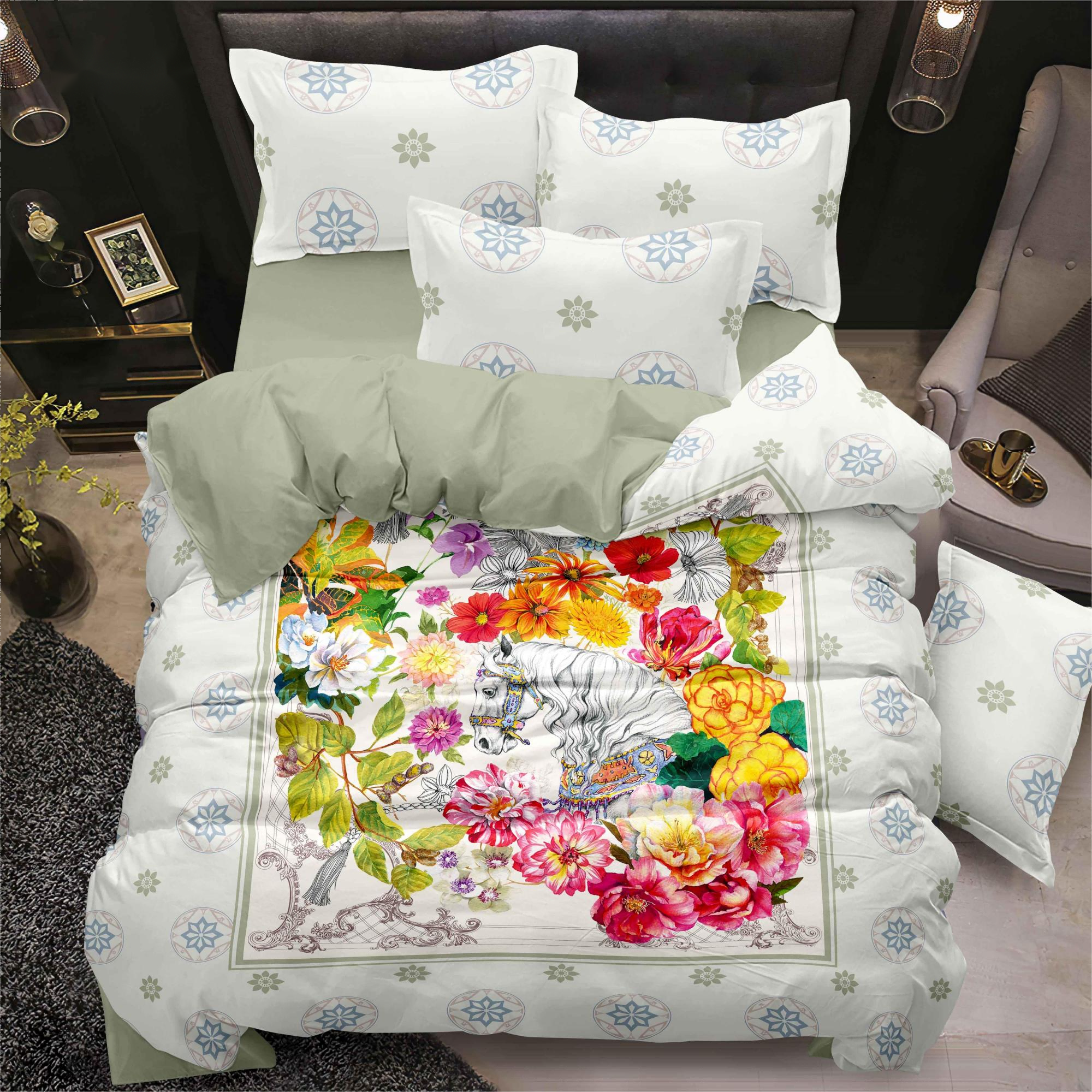 130GSM Flower Digital Printed Bed List Set