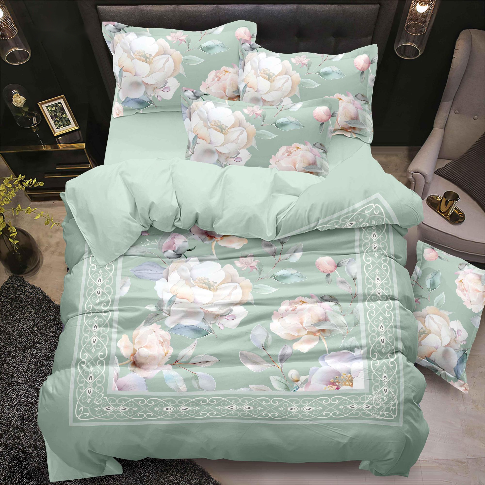 130GSM Green Flower Digital Printed Bed List