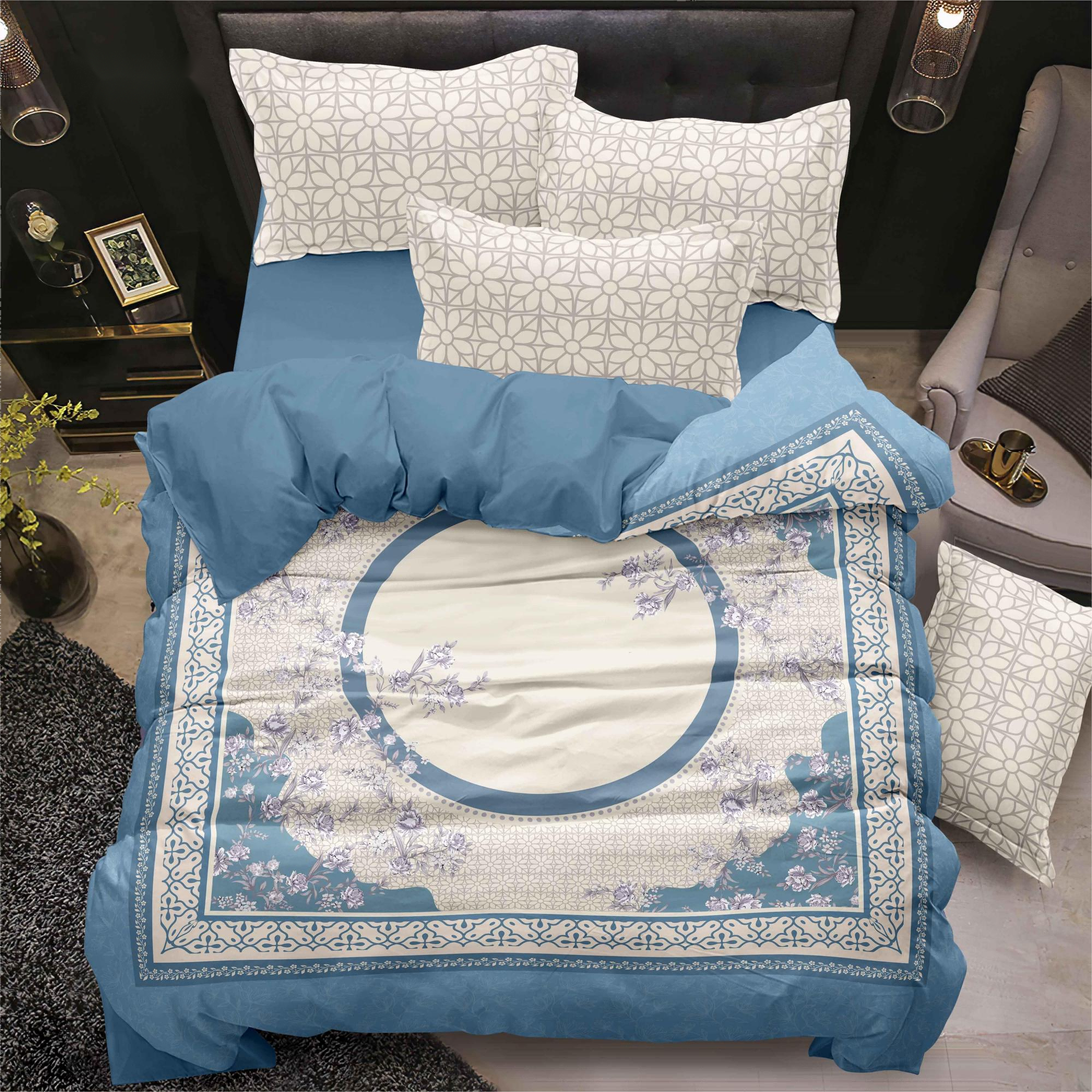 Flower Digital Printed Bed List Set Cozy Design