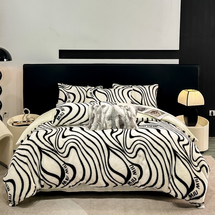 Potištěné mléčné sametové ložní prádlo Plesh Elegance