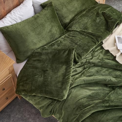 Forest Green Velvet Set přikrývek – Ultra měkké prošívané 3dílné povlečení