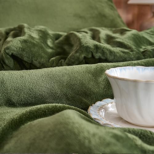 Forest Green Velvet Set přikrývek – Ultra měkké prošívané 3dílné povlečení
